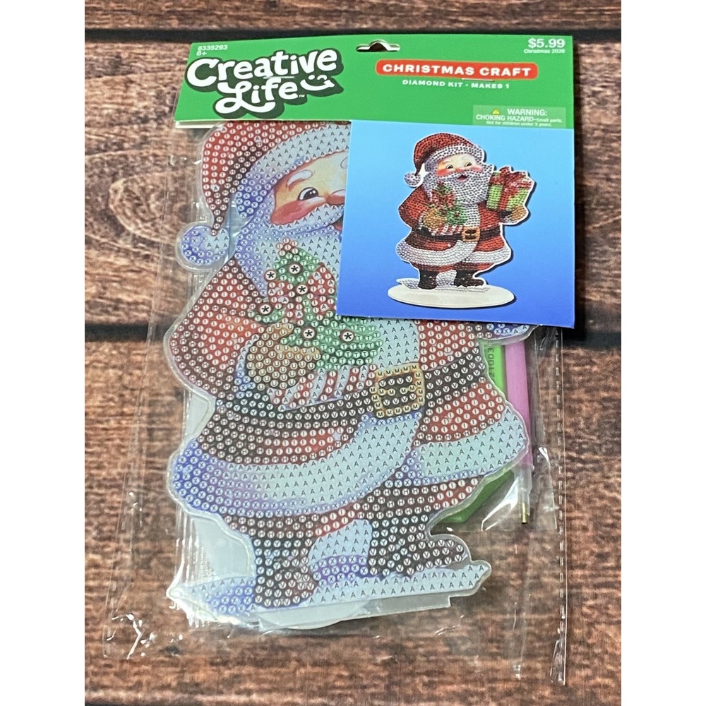 Christmas Santa w/Present Acrylic Standing 3D Diamond Painting Kit Hobby Lobby